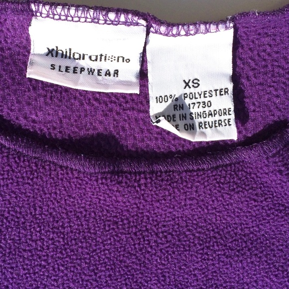 Xhilaration Sleepwear fleece long sleeve top XS purple loungewear - Picture 4 of 5